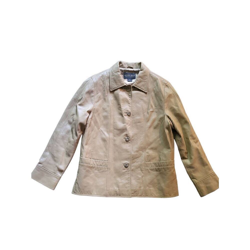Golden Bear Jacket Women's Small Tan Button Down Soft Leather Limited Edition